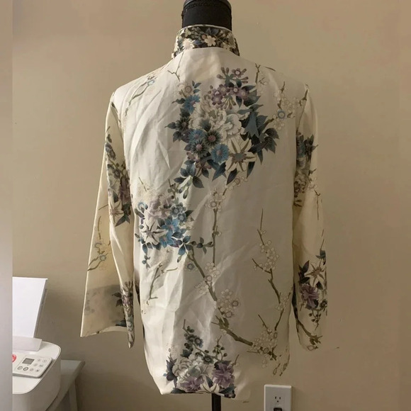 Cherry Blossom Kyoto Silk Robe From Japan Vintage Deadstock - Picture 3 of 10